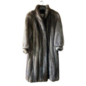 Vintage 90s Mobwife Alaskan Beaver long hair Fur Coat